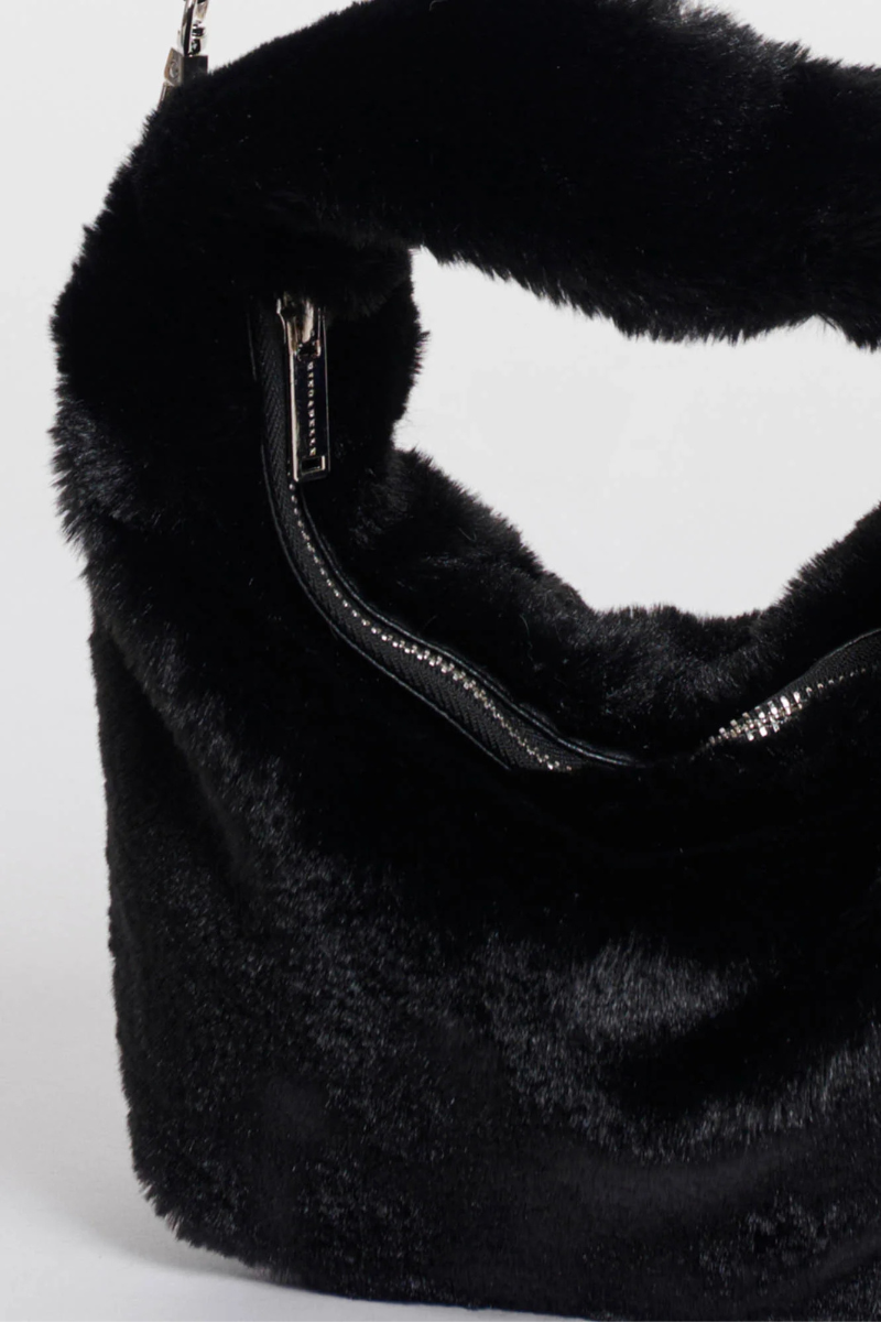 CHERYL FAUX FUR BAG-BK