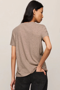 FOUNDATIONS COTTON SLUB TEE IN HEATHER ASH