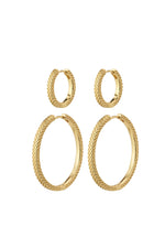 PULSE SET OF 2 GOLD PLATED EARRINGS