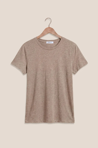 FOUNDATIONS COTTON SLUB TEE IN HEATHER ASH