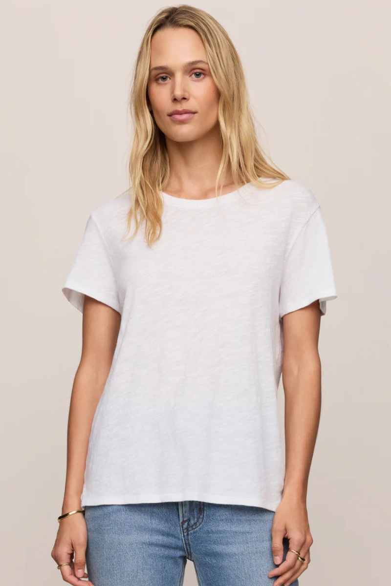 FOUNDATIONS COTTON SLUB TEE IN WHITE