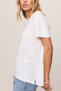 FOUNDATIONS COTTON SLUB TEE IN WHITE