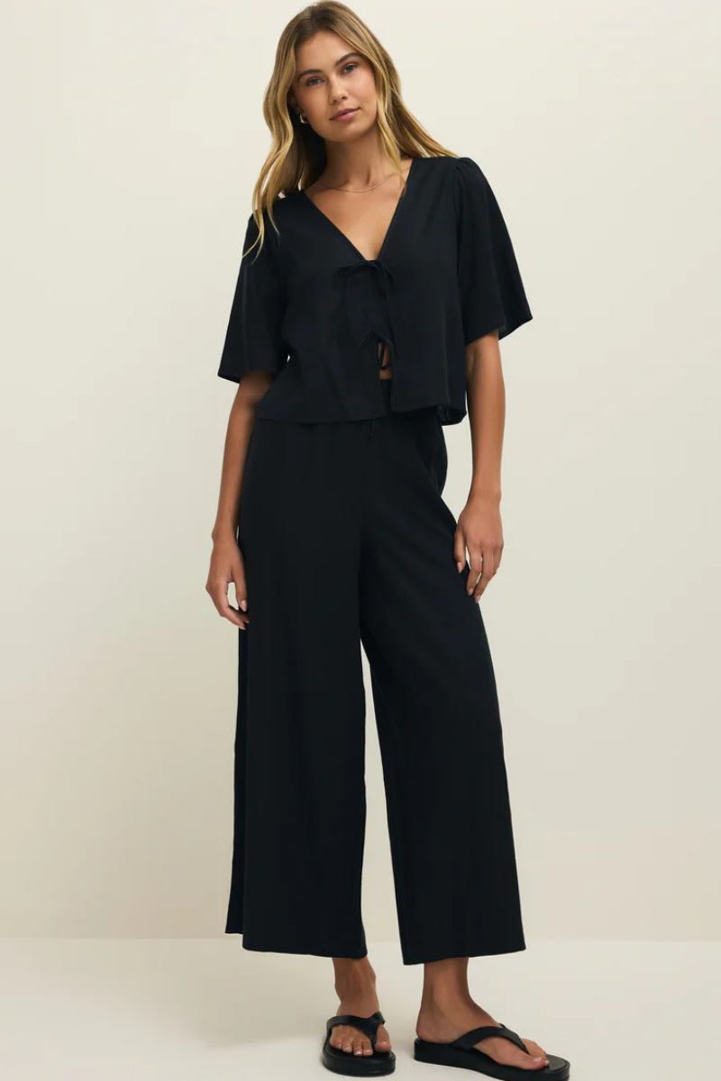 LA BELLE LINEN TOP-BK