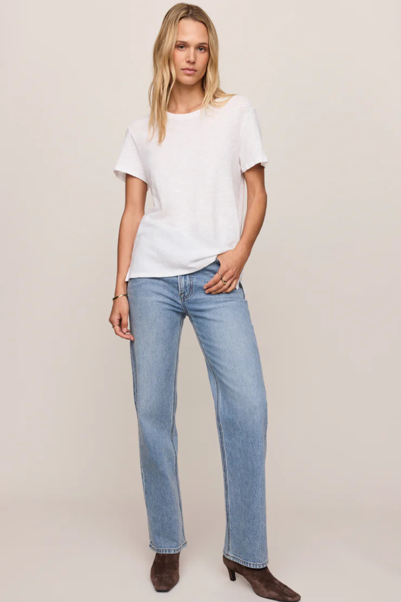 FOUNDATIONS COTTON SLUB TEE IN WHITE