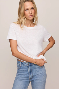 FOUNDATIONS COTTON SLUB TEE IN WHITE