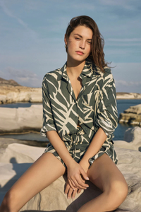 ALFIE TOVA PALM BUTTON UP