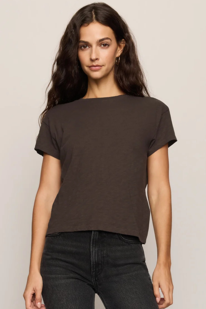 MODERN SLUB TEE IN COCOA BEAN