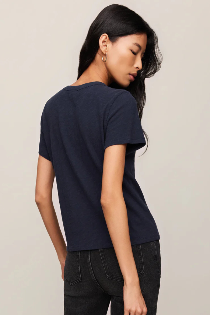 JUNIE COTTON SLUB TEE IN ECLIPSE