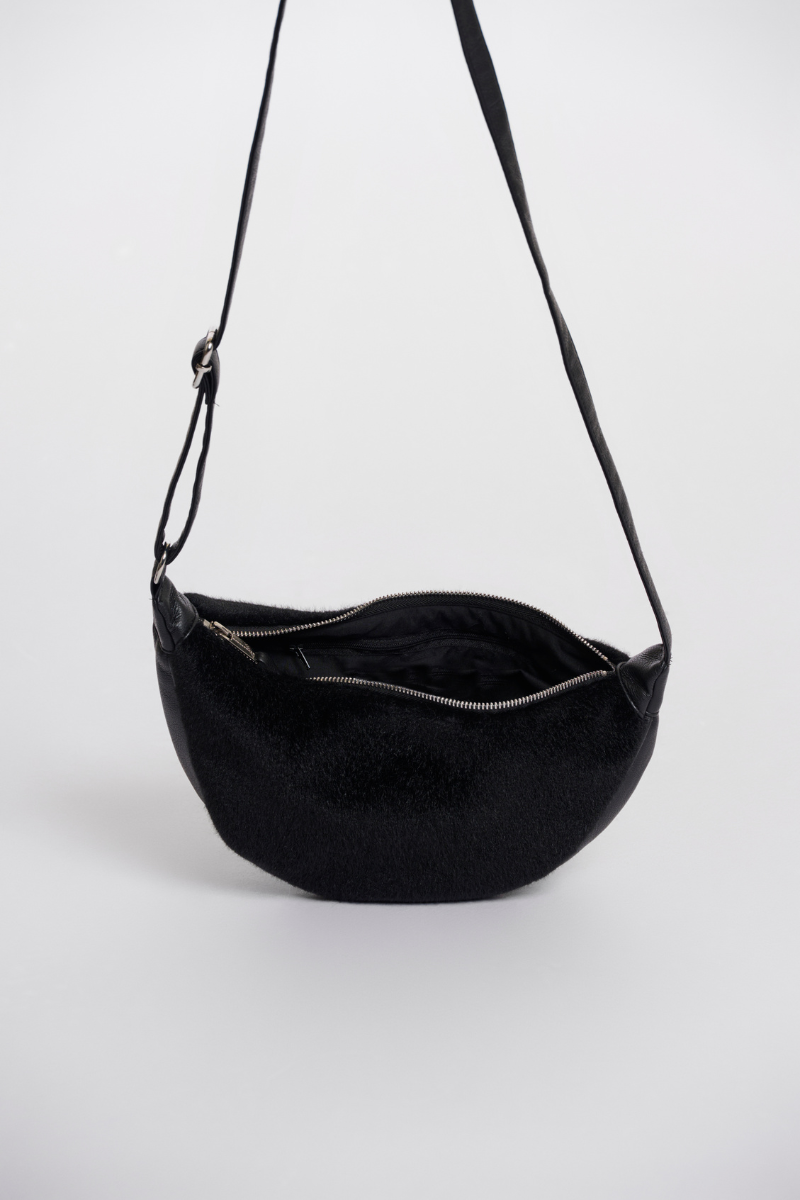 DALINA FAUX FUR BAG-BK