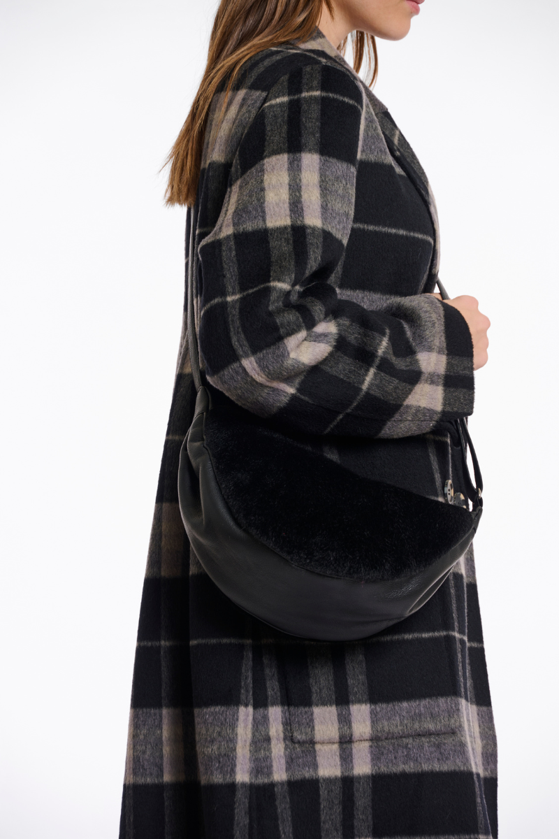DALINA FAUX FUR BAG-BK
