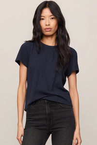 JUNIE COTTON SLUB TEE IN ECLIPSE