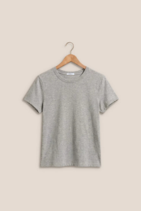 JUNIE COTTON SLUB TEE IN CLASSIC HEATHER GREY
