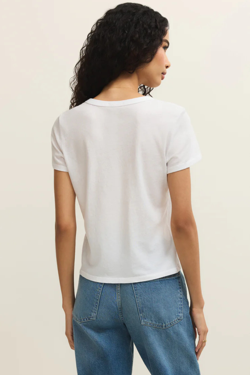 JUNIE COTTON SLUB TEE IN WHITE
