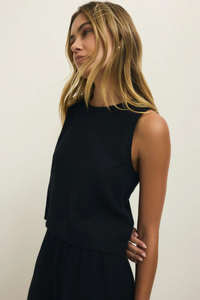 SLOANE LINEN TANK-BK