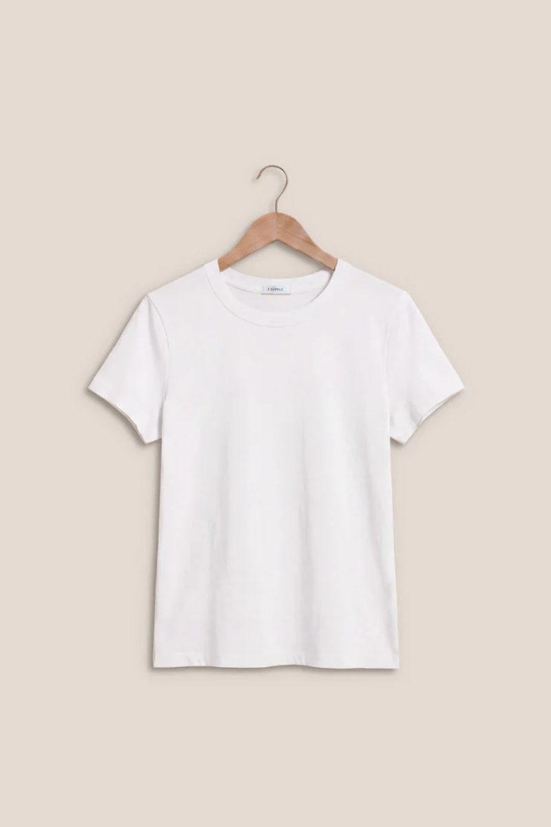 JUNIE COTTON SLUB TEE IN WHITE