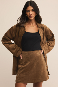 CIERA FAUX SUEDE MINI SKIRT-CO