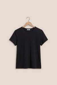 JUNIE COTTON SLUB TEE IN BLACK