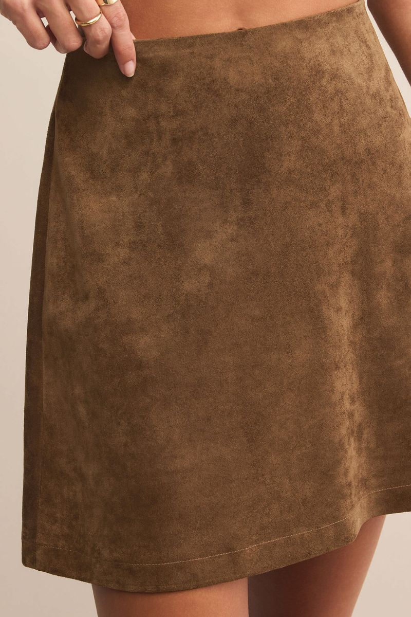 CIERA FAUX SUEDE MINI SKIRT-CO
