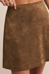 CIERA FAUX SUEDE MINI SKIRT-CO