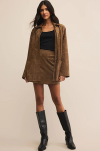 CIERA FAUX SUEDE MINI SKIRT-CO