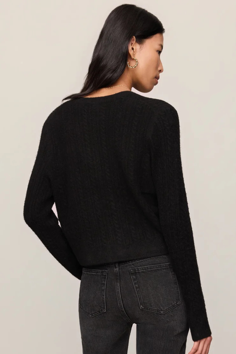 MEDINA POINTELLE CARDIGAN IN BLACK