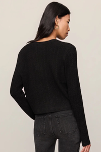 MEDINA POINTELLE CARDIGAN IN BLACK
