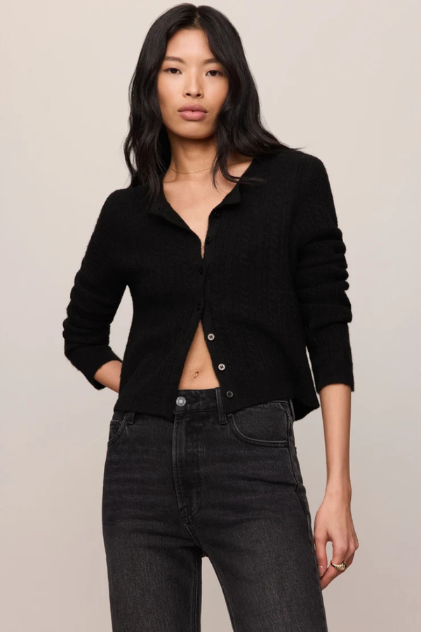 MEDINA POINTELLE CARDIGAN IN BLACK