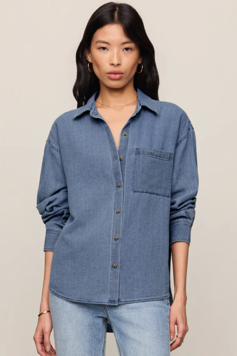 THE PERFECT TWILL BUTTON UP IN CLASSIC INDIGO