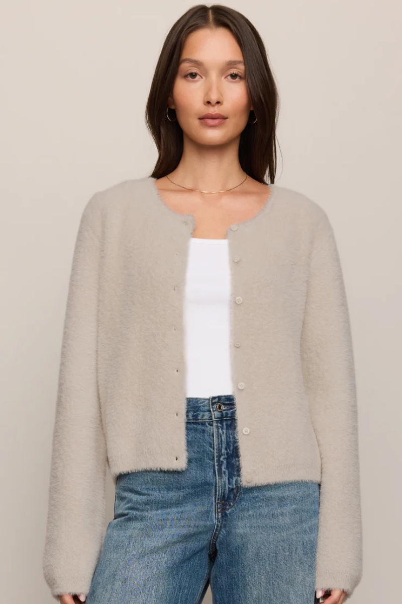 WINTERGLOW CARDIGAN IN FROSTED PEARL