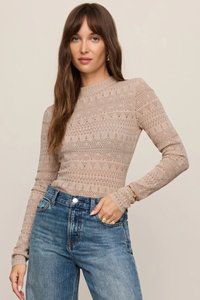 DORRIS SWEATER TOP IN ECRU