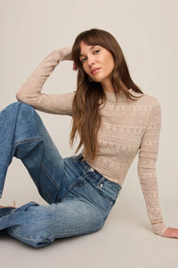 DORRIS SWEATER TOP IN ECRU