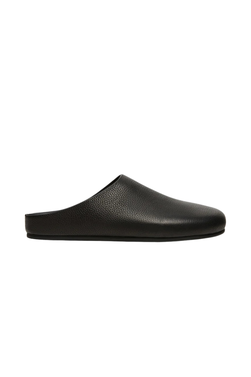 FERN LEATHER MULE IN BLACK