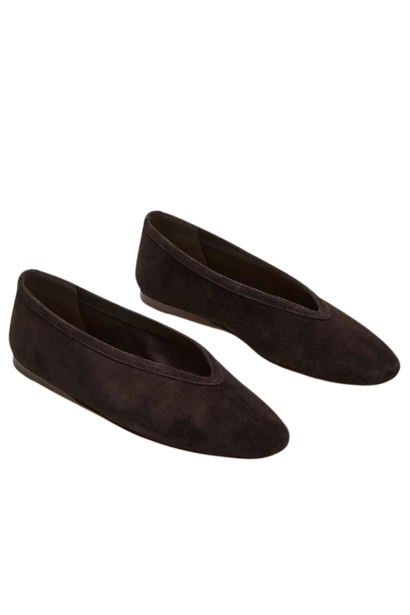 LENI SUEDE BALLET FLAT IN BROWN