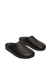 FERN LEATHER MULE IN BLACK