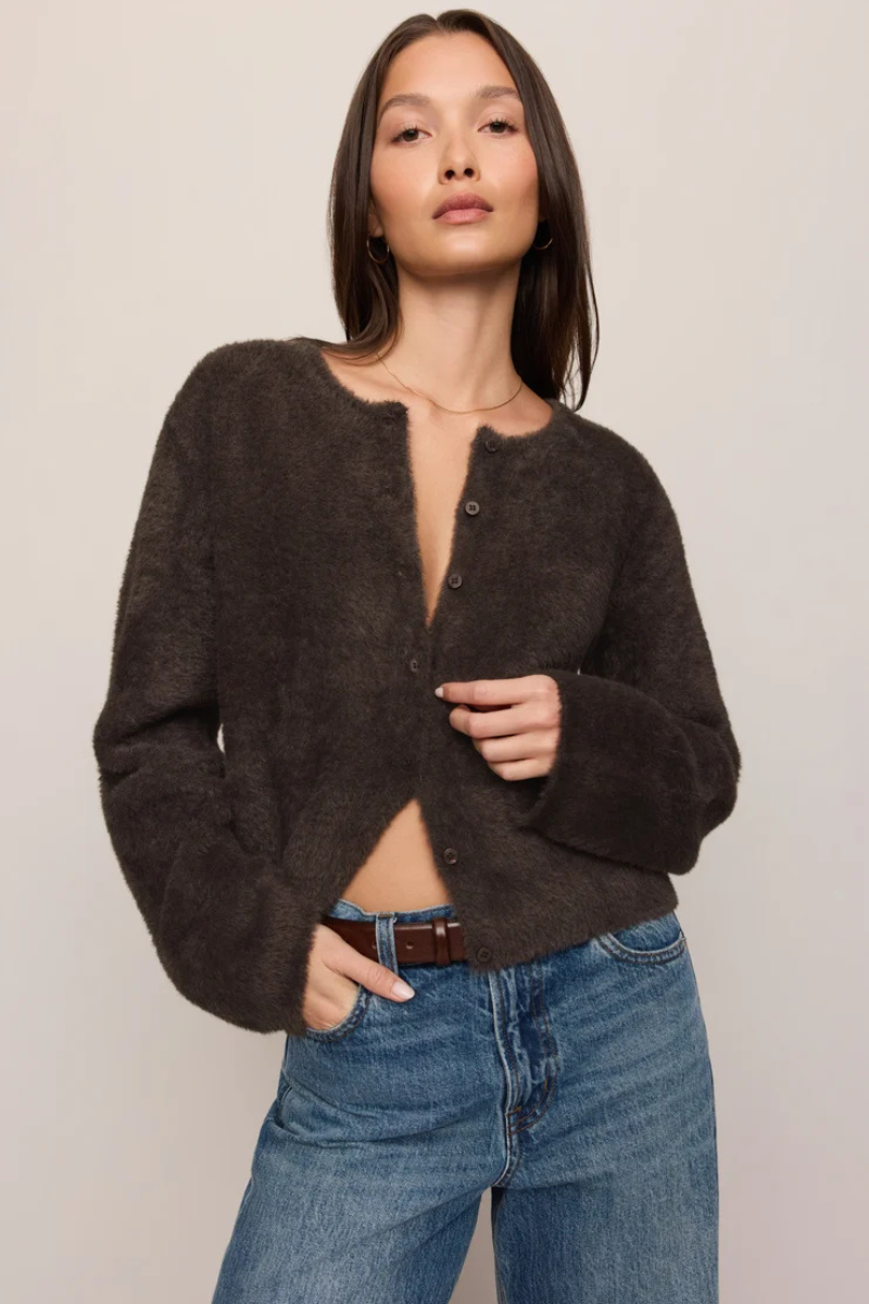 WINTERGLOW CARDIGAN IN COCOA BEAN