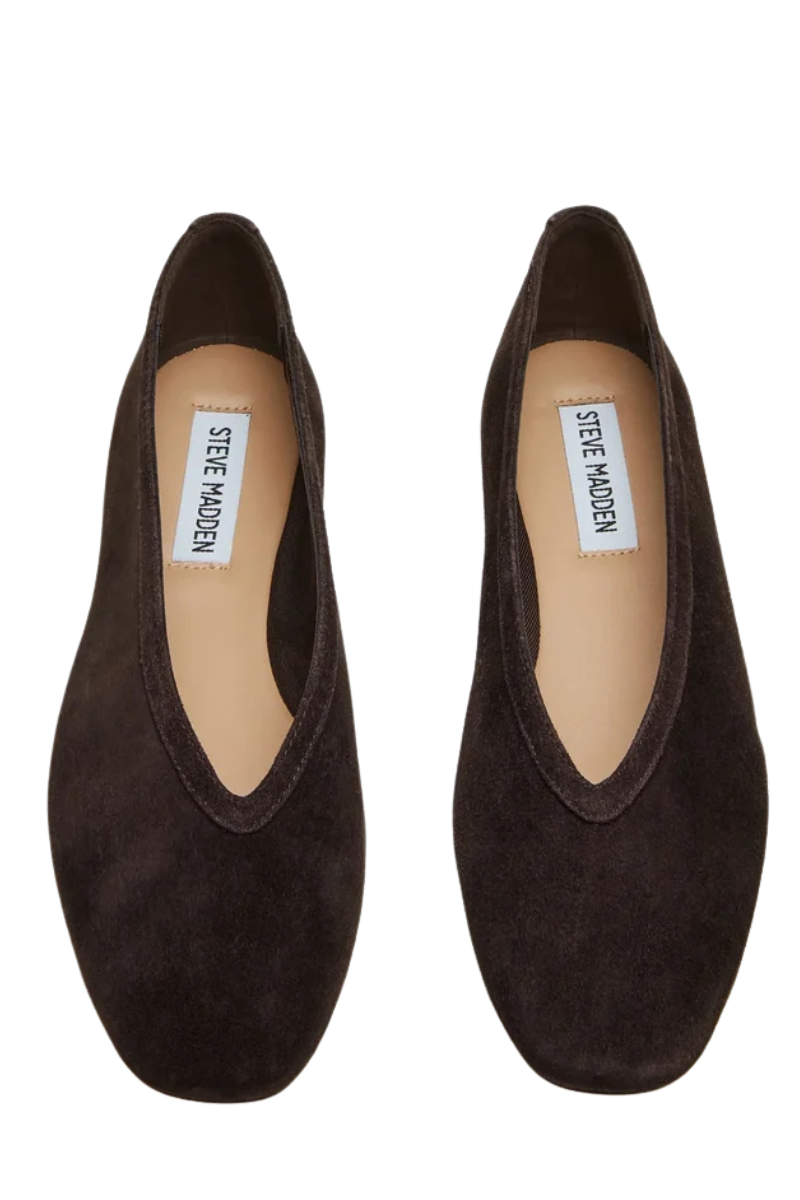 LENI SUEDE BALLET FLAT IN BROWN