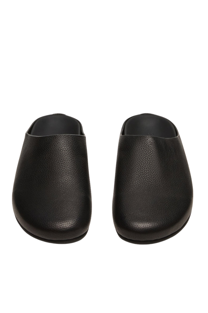 FERN LEATHER MULE IN BLACK