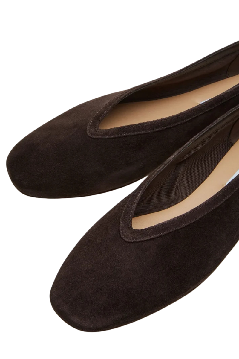 LENI SUEDE BALLET FLAT IN BROWN