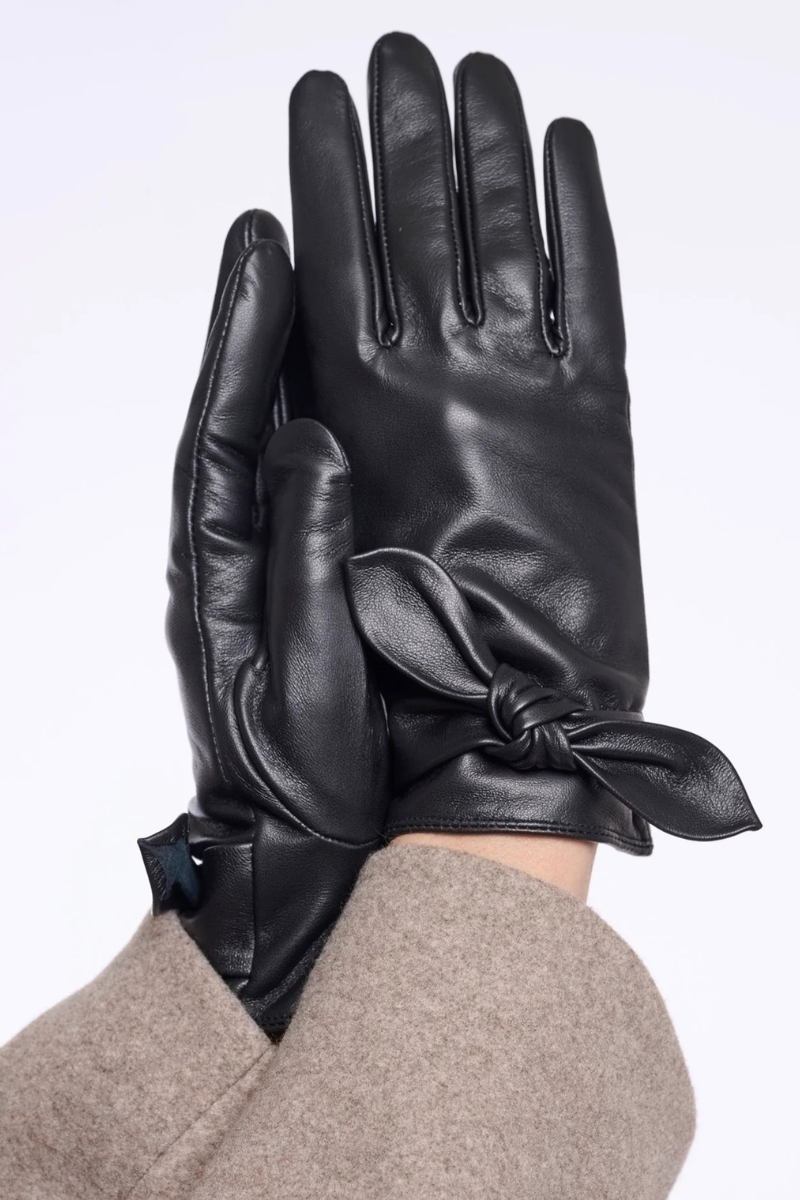 SEMIRA LEATHER GLOVES WITH BOW