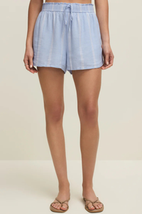 THE PERFECT LINEN STRIPED SHORTS-BL