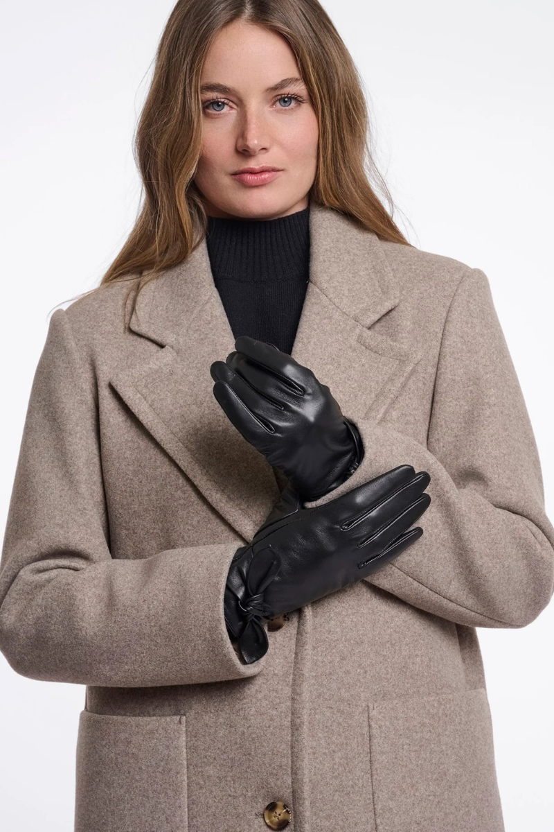 SEMIRA LEATHER GLOVES WITH BOW