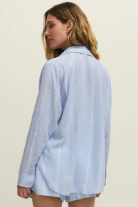 THE PERFECT LINEN STRIPED TOP-BL