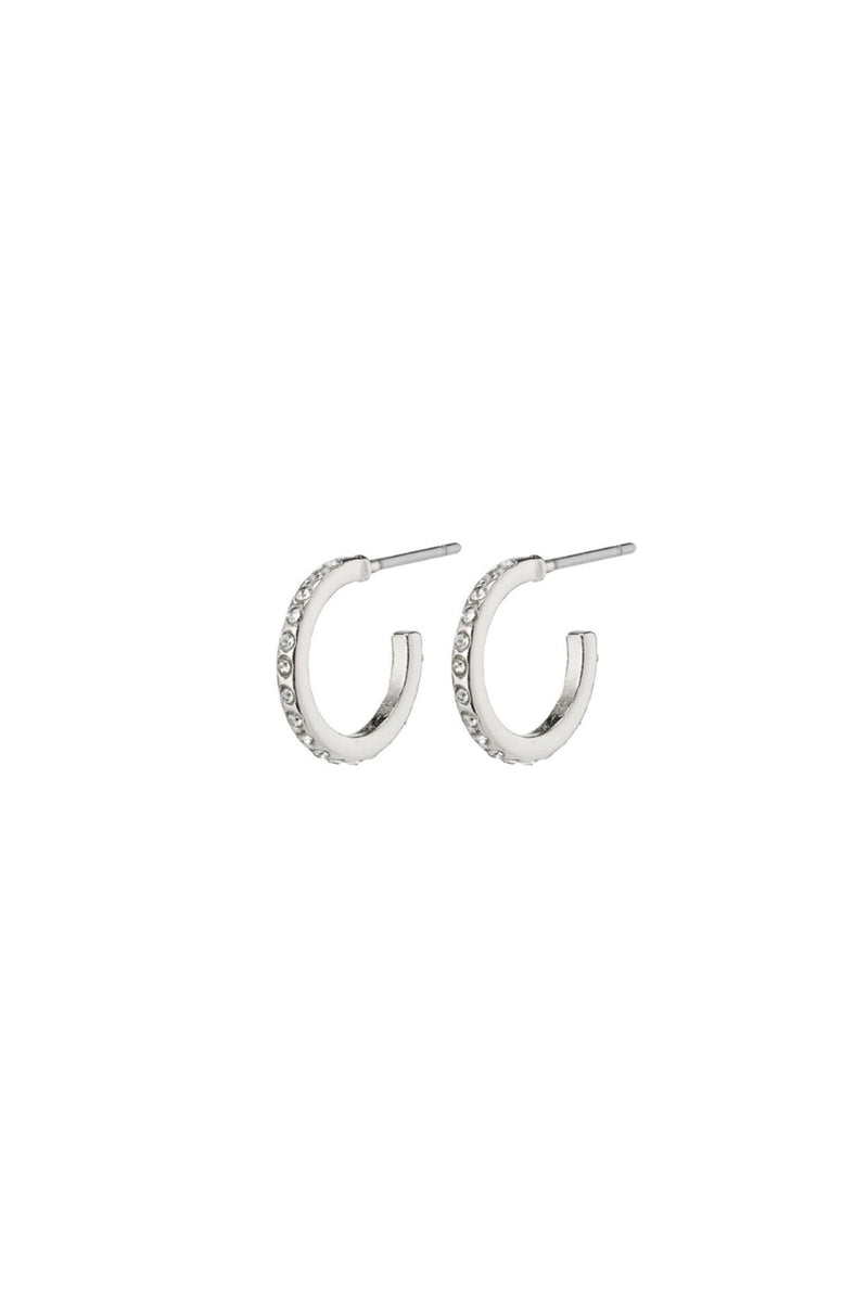 SMALL ROBERTA CRYSTAL SILVER PLATED EARRINGS