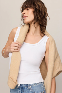 LARKIN EMBROIDERED TANK IN WHITE