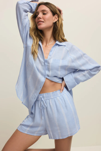 THE PERFECT LINEN STRIPED TOP-BL