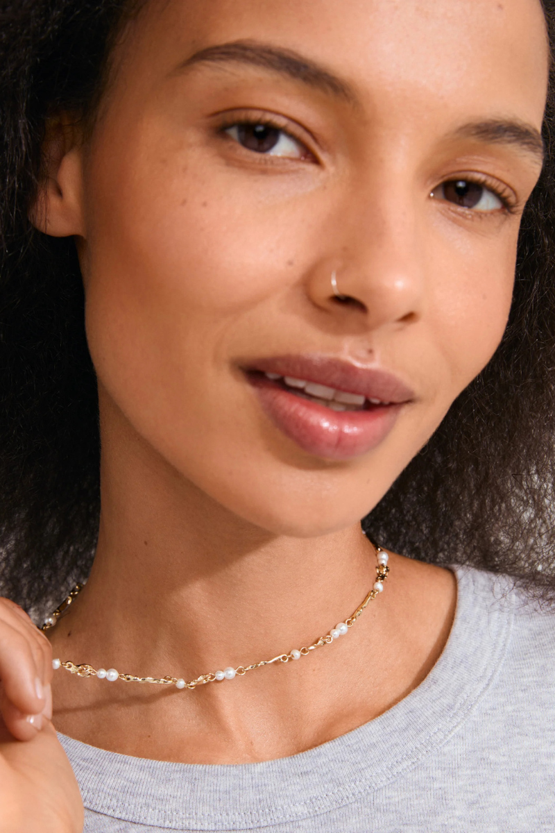 SLOAN PEARL GOLD PLATED NECKLACE