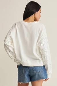 MOSAIC EYELET SWEATSHIRT