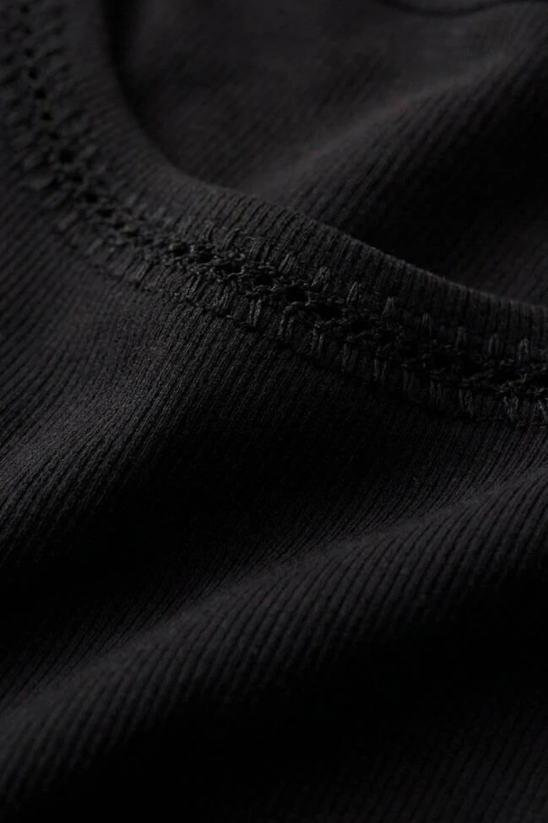 LARKIN EMBROIDERED TANK IN BLACK