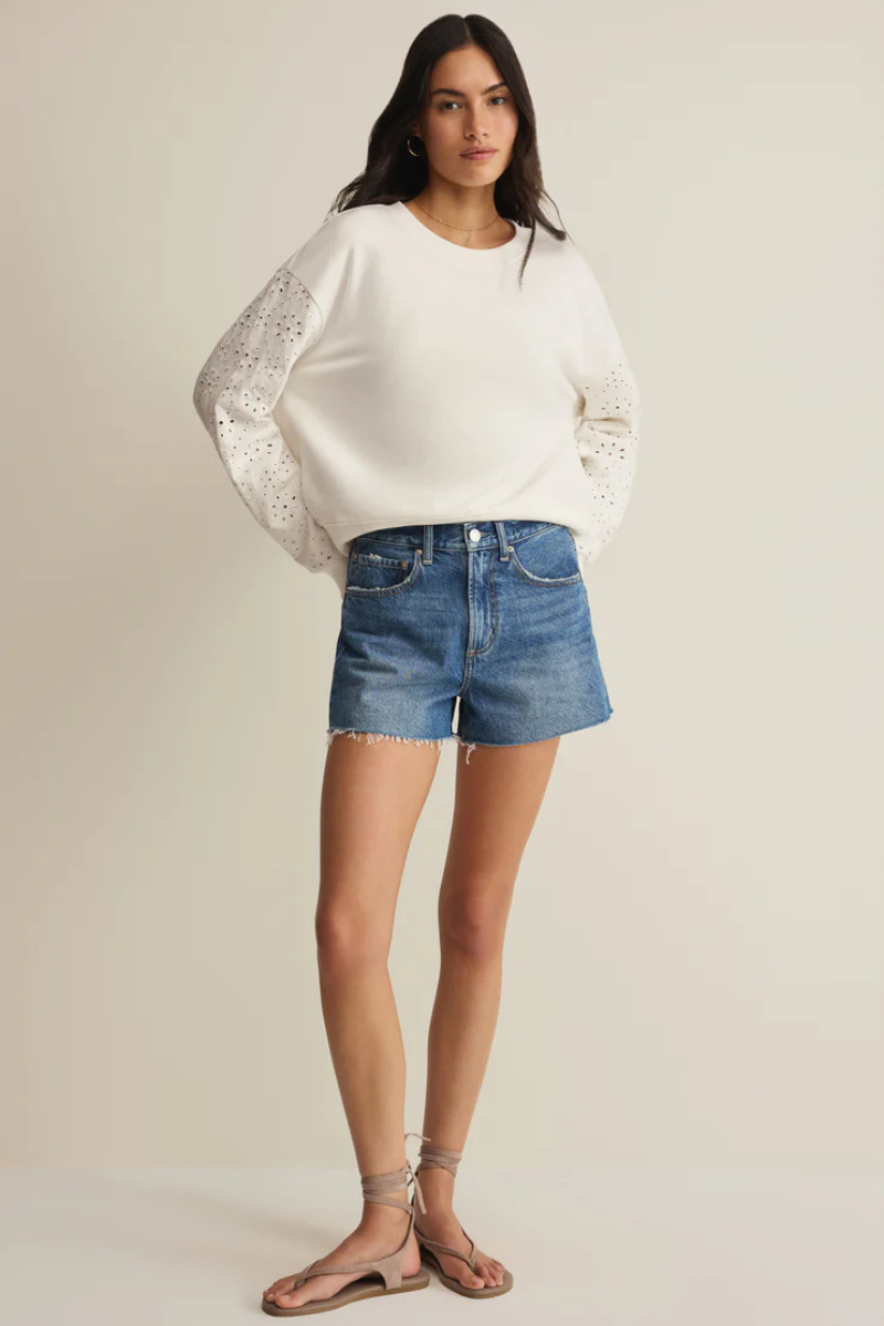 MOSAIC EYELET SWEATSHIRT