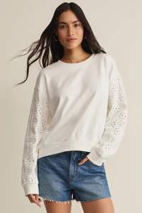 MOSAIC EYELET SWEATSHIRT